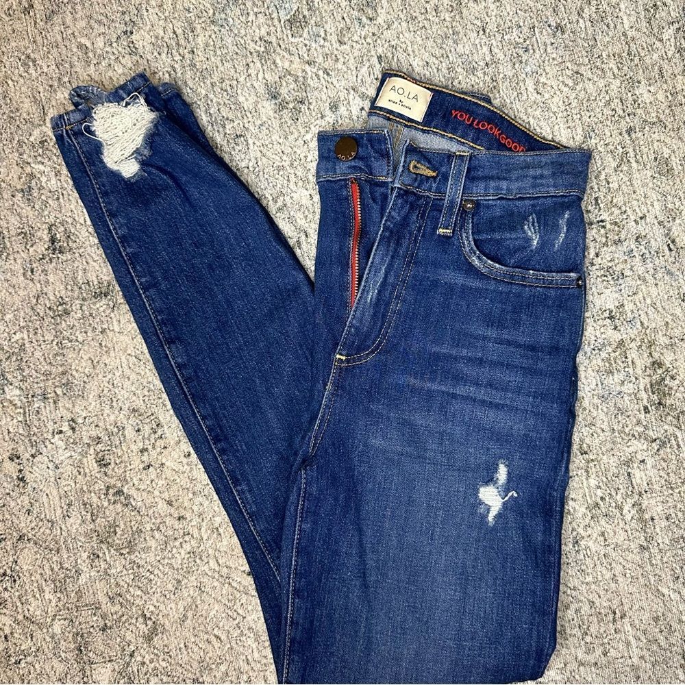 AO.LA by Alice + Olivia Good High Rise Ankle Skinny Jeans Size 25